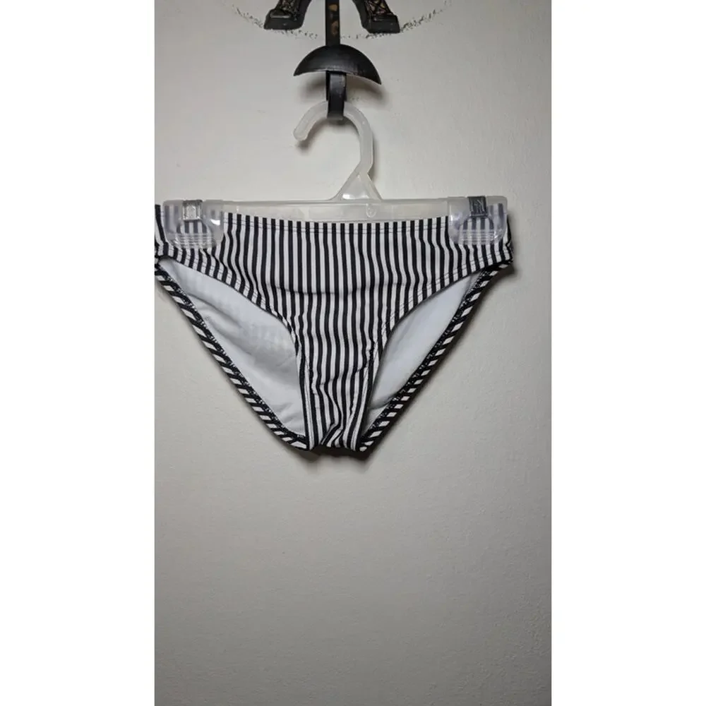 Old Navy Tankini Black White Daisy Stripes Girls Size S 6-7